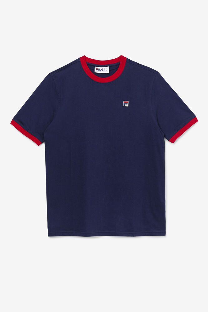 Fila T-Shirt Mens Navy - Marconi Ringer - Philippines 6280943-XL